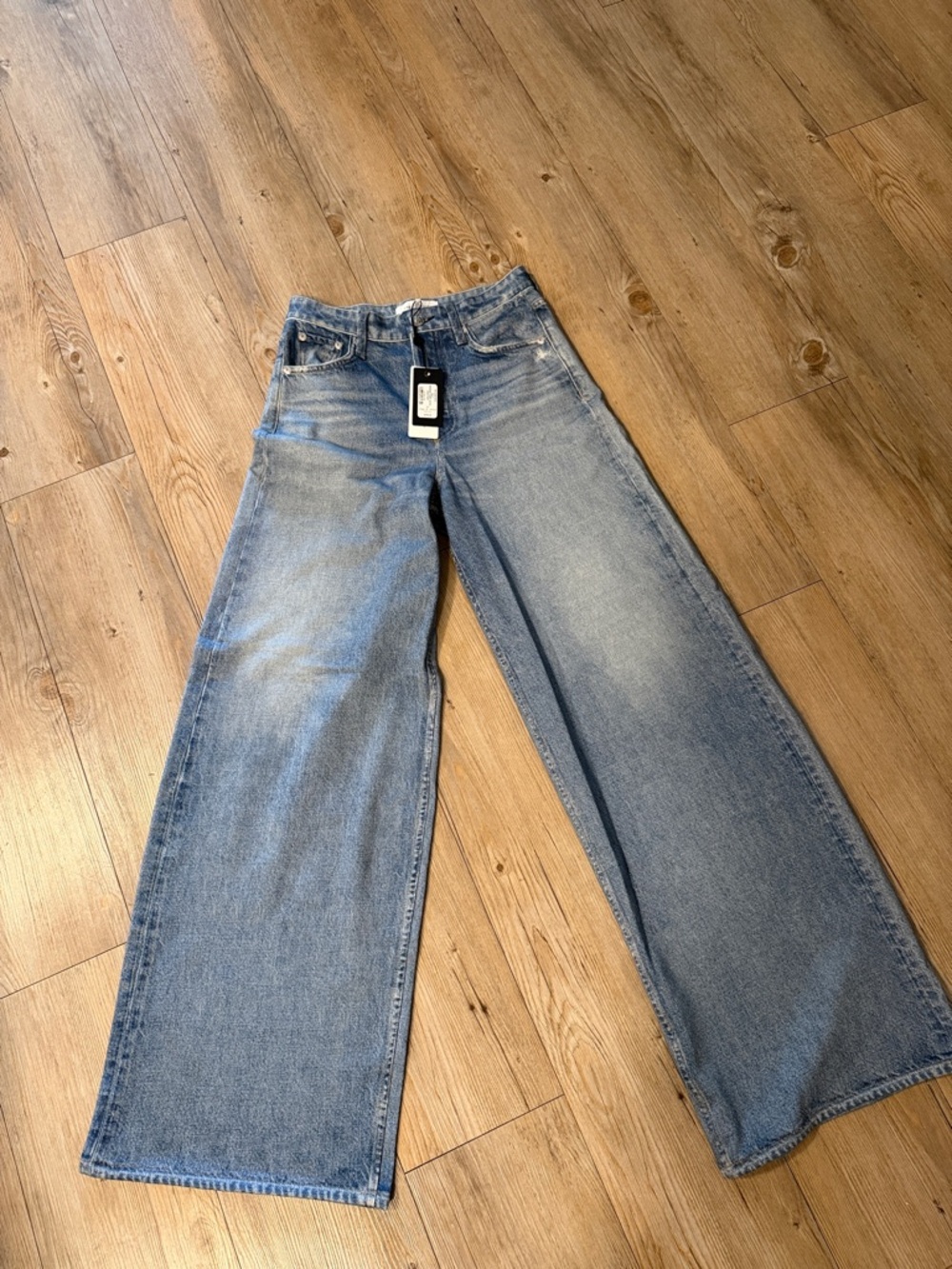 rag & bone Wide-Leg Jeans in Light Blue Wash